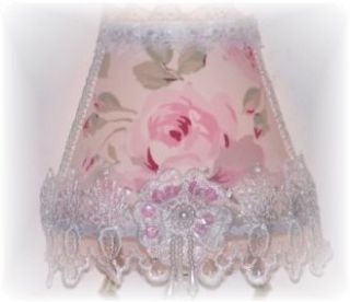 PINK ROSE Victorian Chic Elegance NIGHT LIGHT Sequin Applique Organza