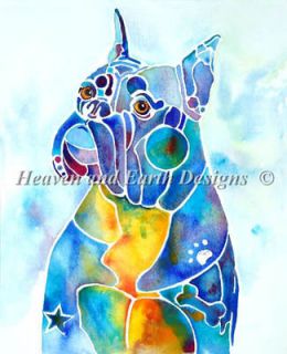 Boxer Blues Dog Cross Stitch Chart by Jo Lynch Artsy Heaven and Earth