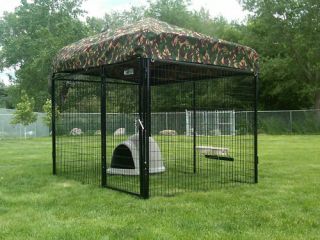 6X6X6H Dog Run w Kennel Cover Kennel Cage Crate