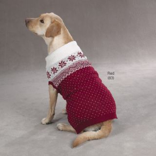 Zack Zoey Aspen Snowflake Dog Sweater Coat Red Blue Limited Sizes Sale