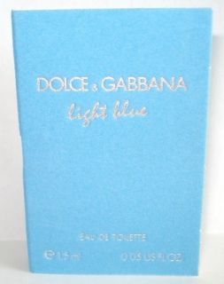Dolce Gabbana Light Blue Womens Perfume Travel Sample 1 5 ml NEW