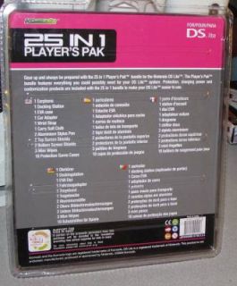 Nintendo DS Lite 25 in 1 Players Pack Pink Case Dock Cases Stylus More