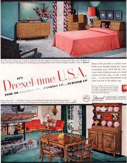 Drexel Biscayne Furniture Peasant Provincial Bedroom Set Dining 1954