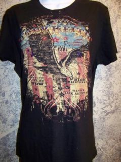 Toby Keith Love This Bar Grill T Shirt Top Black Rhinestones Concert T