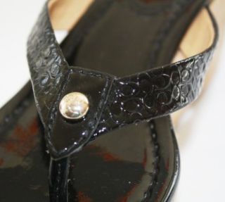 Womens Coach Jorgina A8730 Signature Thong Cork Wedge Sandal Patent 6