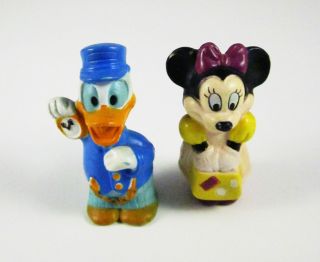 Donald Duck Railroad Conductor Minnie Mouse Suitcase Figurines Rubber