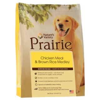  Variety Prairie Chicken Meal Brown Rice Dry Dog Food 30lb Bag