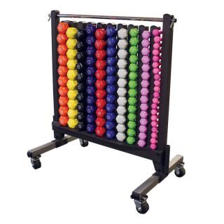 50 Pair Vinyl Dumbbell Set Weight Rack Color Coded Hand Weights