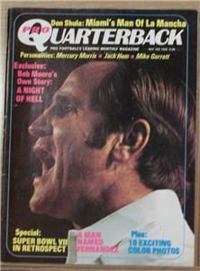 Don Shula Miami Dolphins 1973 Quarterback Magazine No Label