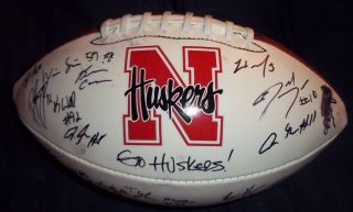 2011 Nebraska Cornhuskers team signed football  PROOF 30 SIGS 