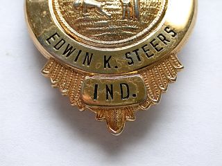  Attorney General of Indiana Donald M. Mosiman Estate 1937 Gold Badge