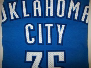 Oklahoma City Thunder Kevin Durant Blue High Density Adidas T Shirt Sz