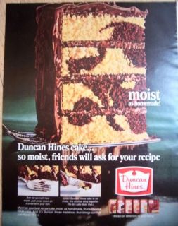 1966 Duncan Hines Cake Mix Friends Ask Recipe Ad