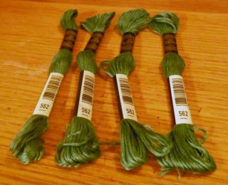 DMC Embroidery Floss Lot of 4 Skeins Green 562