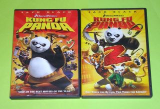 Kid DVD Lot Dreamworks Kung Fu Panda 1 2 Used