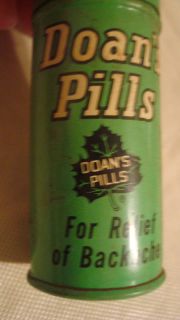 Doans Pills Vintage Green Container 4 Backache Relief w Free Shipping