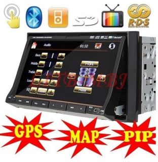 Double DIN 7 Car DVD Player GPS Nav BT Radio RDS iPod Bluetooth Pip