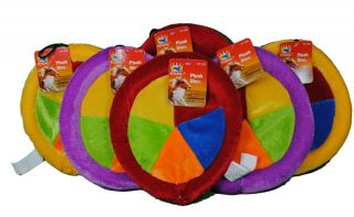 Plush Disc Frisbee Dog Play Toy Purple Yellow Red