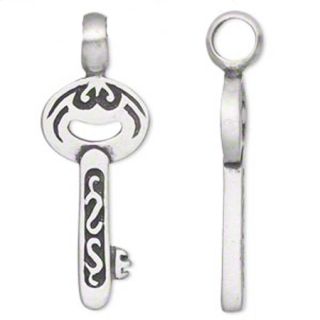  Jewelry Decor Double Sided Key to Heart Pewter Pendant