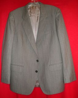 40R HERITAGE CLASSIC MENS GRAY 2 BUTTON 100% WOOL SPORT JACKET SUIT
