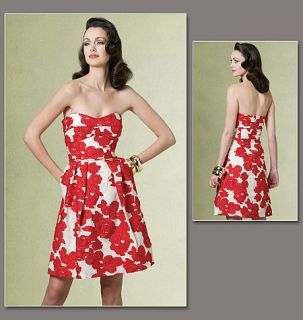 Vogue 1174 Cynthia Steffe Strapless Dress Pattern   Sz. 4   10