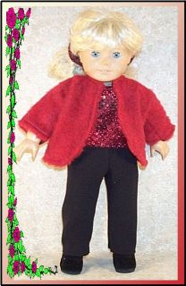 Doll Clothes 18 inch Jacket Top Pants Red Black Fit American Girl
