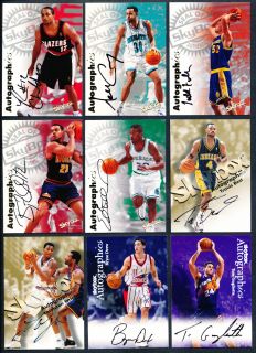 1996 2000 Skybox Autographics Basketball 18 Count Auto Signature Group