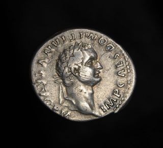 Ancient Roman Silver AR Denarius Coin of Emperor Domitian