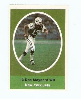 1972 Don Maynard New York Jets Sunoco Stamp Texas Western UTEP