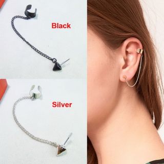  Spike Chain Linked Dangle Drop Stud Ear Cuff Earrings E0456