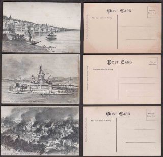 1909 Italy Earthquake Postcards Messina and Reggio