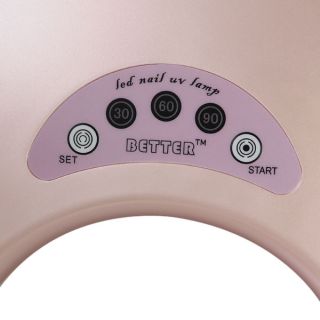 Pink 12W LED Nail Gel Polish Cure Lamp UV Dryer Timer