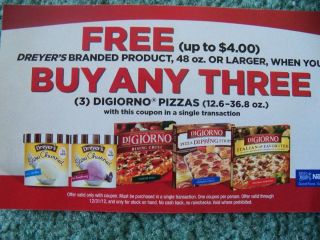 Buy 3 Digiorno Pizza N Get Dreyers Branded Product 48 oz Free