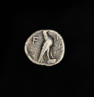 An ancient Greek silver Hemidrachm from Elis, Olympia, dating to the