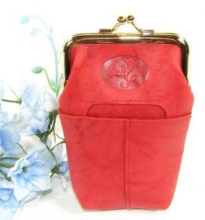 Leather Cigarette Pouch Case Lighter Pocket New Red