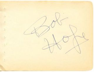 Bob Hope RARE Early Vintage 1930s Original Signed Album Page