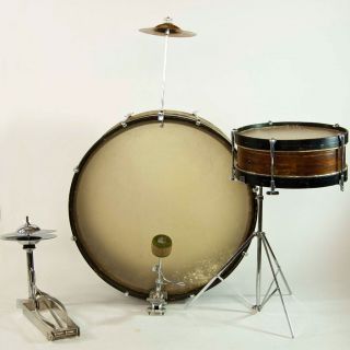 Wurlitzer Drum Set 18 Bass 10 Snare 1 Ply Mahogany +Extras Vintage