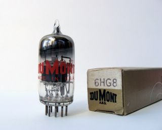 NOS (New Old Stock) DUMONT 6HG8 vintage electron tube made in USA.
