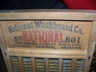  Antique National Washboard No 801 Brass King