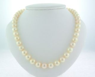Mikimoto Pearl Necklace 19 inch Strand 14k Gold Clasp Beautiful 8 5 9
