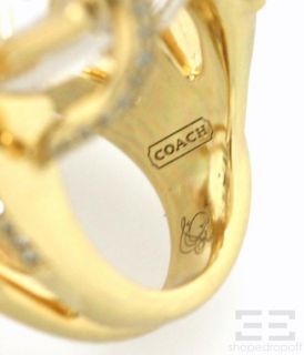 Tony Duquette for Coach Gold Plated Sterling Silver Jeweled Stone Ring