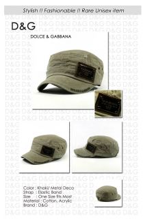 Khaki Cap Metal Decoration Vintage Hat Sports Outdoor Casual One Size
