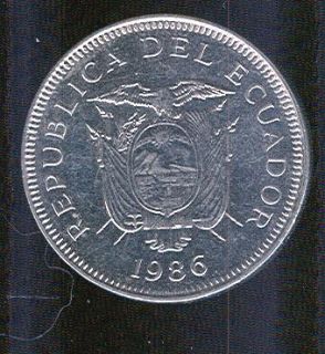 1986 Ecuador Un Sucre Coin Uncirculated One Sucre