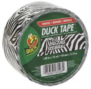 Printed Duck® Brand Duct Tape Zig Zag Zebra™ Lot of 3 Rolls Model