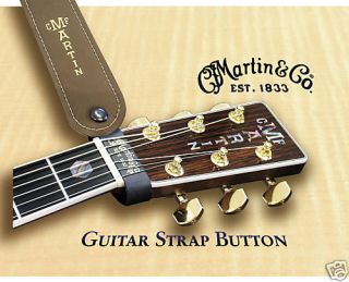 Martin Leather Acoustic Guitar Strap Button Brown