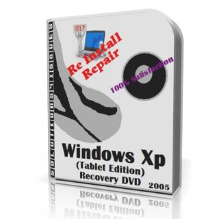 Tablet Edition 2005 Reinstall Recovery Restore Repair DVD Fit