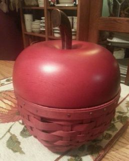 Longaberger Collectors Club Red Apple Basket Combo FREE SHIPPING