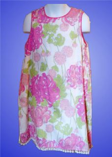 Trish Scully Pink Flower Spring Dress 4 4T