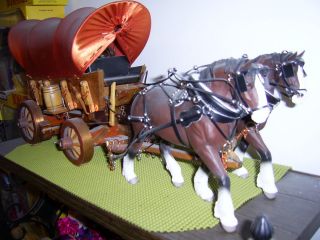 Classic Size Draft Horses with Wagon A Harness not Breyer