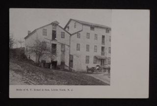 1900s Mills of S. V. Eckel & Son Grist Mill Wagon Horse Little York NJ